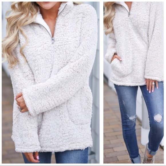Sweaters - Luxurious Vegan  Sherpa Pullover Sweater